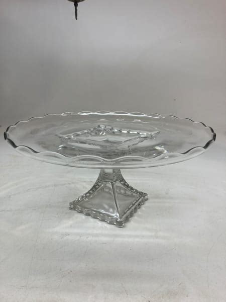 Clear Glass Large Cake Plate From The Collection Of Timelines Antiques Artwork Archive