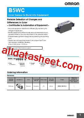 B Wc Datasheet Pdf Omron Electronics Llc