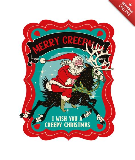 Merry Creepmas Funny Creepy Christmas Cartoon T Shirt Design Template Free Design Template