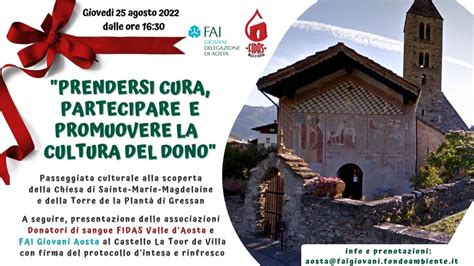 FAI Giovani Valle D Aosta E FIDAS VdA Insieme Per Promuovere La Cultura