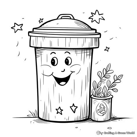 Trash Can Coloring Pages Free And Printable