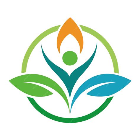 Holistic health logo design concept vector art and illustration