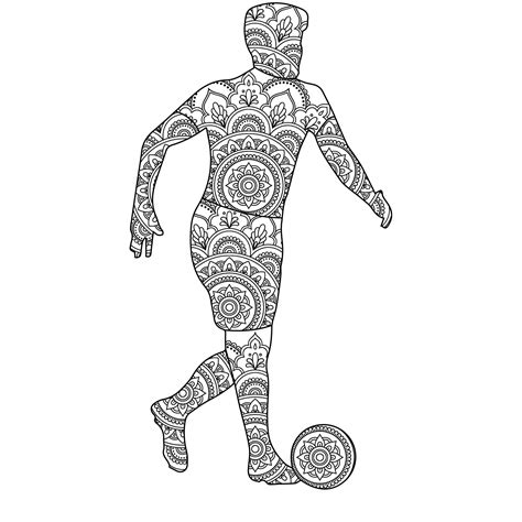 Premium Vector Football Player Mandala Coloring Page