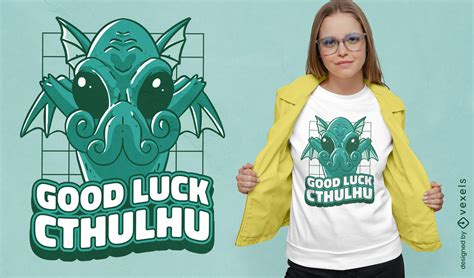 Cthulhu Lucky Monster T-shirt Design Vector Download