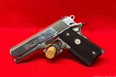 Colt Officers Mk Iv 45 Acp Pistol In Box Unfired Bright Stainless 1995 Semi Auto Pistols At