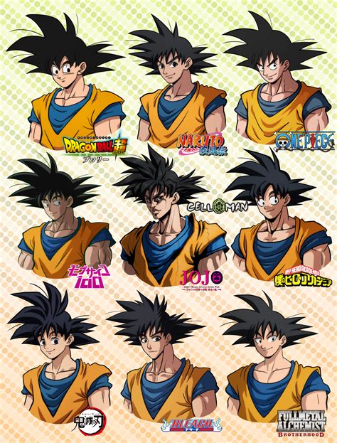 Drew Goku in 9 different art-styles. : r/dbz