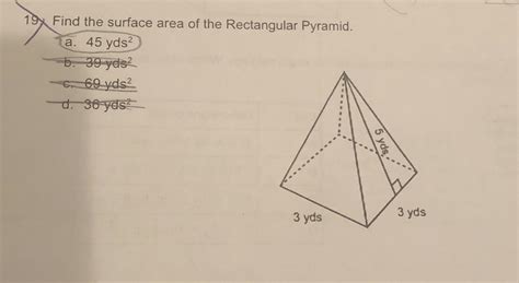 Rectangular Pyramid Surface Area Formula - Half Revolutions