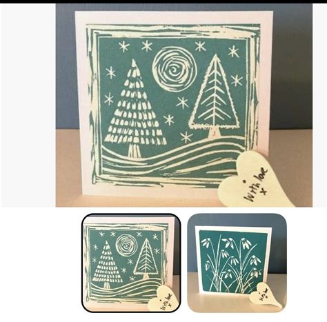 Christmas Cards With Trees And Snowflakes