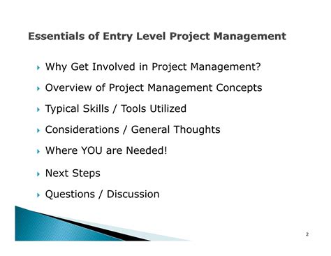 Essentials of Entry Level Project Management - Rev A | PPT