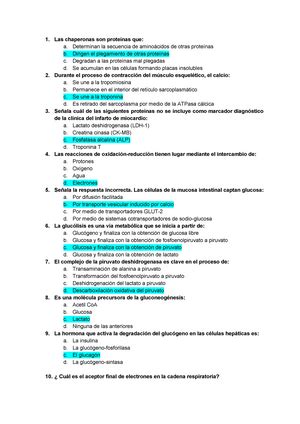 Preguntas bioquímica PREGUNTAS BIOQUÍMICA Preguntas de desarrollar