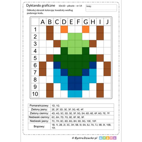 Kolorowe Dyktando Graficzne X Chrz Szcz Odkoduj Obrazek Nr