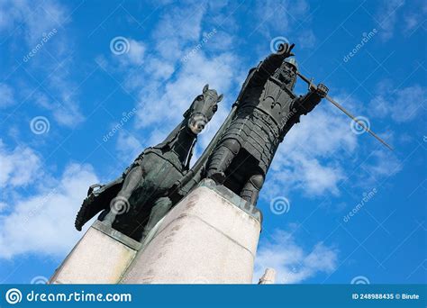 Monument Of Grand Duke Gediminas In Vilnius Lithuania Editorial Image