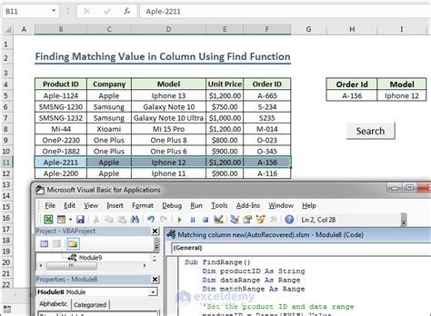 Excel Vba To Find Matching Value In Column Examples