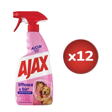 Pack de 12 Nettoyant ménager spray Ajax efficace sur 500 ml