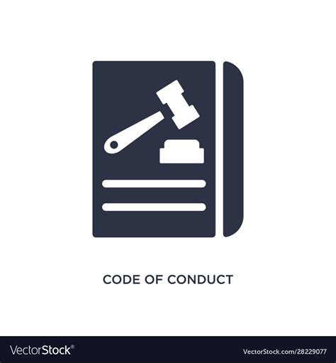 Code Conduct Icon On White Background Simple Vector Image