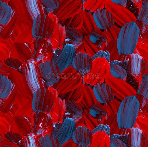 Modello Senza Cuciture Astratto Della Pittura Nel Colore Rosso E Blu