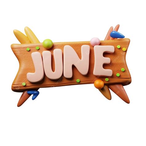 Text June On Banner 3d Text June On Banner 3d Rendered Text June 3d