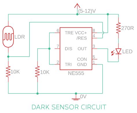 Light Sensor And Darkness Detector Circuit Using Ldr 555 Ic