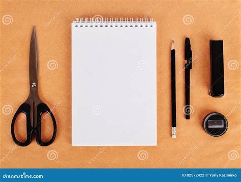 Mock Up On The Kraft Paper Templates Blank With Stationery Stock