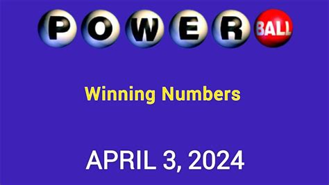 Powerball Drawing Results Wednesday April 3 2024 Youtube