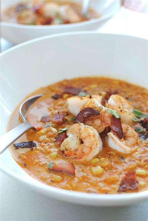 Smoky Corn Chowder With Shrimp Bev Cooks Soup And Sandwich