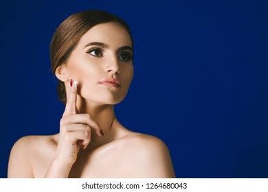 Close Beauty Portrait Beautiful Half Naked Stock Photo