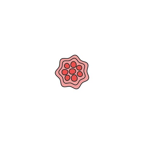 Premium Vector A Pink Flower With A Red Center And A Red Dot In The