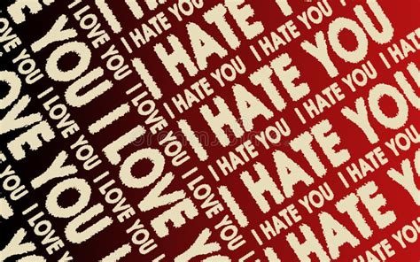 I Love You & I Hate You Stock Illustration - Illustration of abstract ...