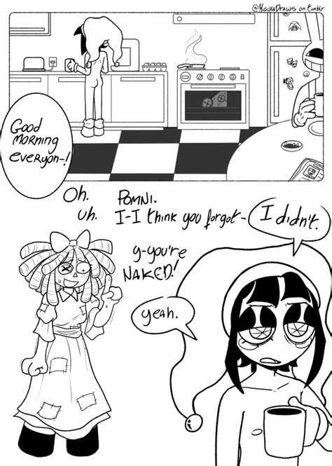 Early Morning Pomni Is Tired Grumpy And Naked Ragatha Asks If She S Aware Of This Pomni Says
