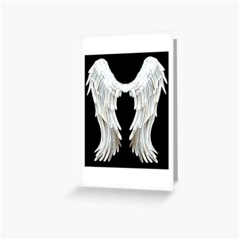 Angel Wings White Velvet Greeting Card By Atlasartsn Redbubble