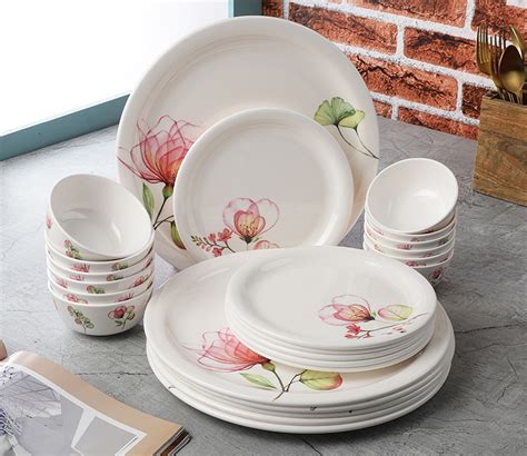 Buy Servewell Bloom 24 Pieces Round Melamine Dinner Set Online In India