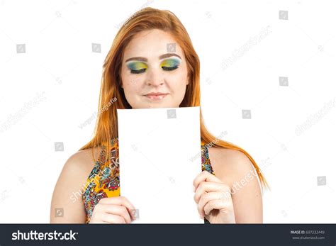 Friendly Girl Has Faint Smile She Stock Photo 697232449 Shutterstock