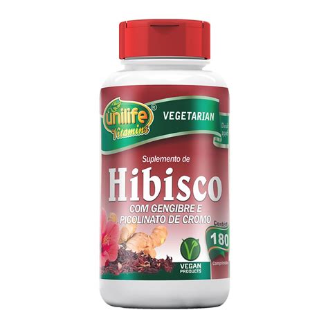 Hibisco Gengibre E Picolinato De Cromo 500mg Unilife 180 Comprimid