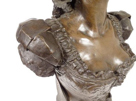 Proantic Sculpture Bronze Buste Femme Orientaliste Corset Fleurs Sign