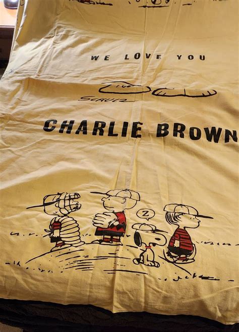 Vintage 1966 Charlie Brown Bedspread And Matching Curtains Etsy