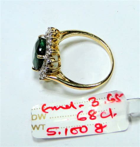 18 K Gold Natural Emerald Diamond Engagement Ring Fine Jewelry - Etsy