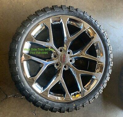 24 SNOWFLAKE CHROME WHEELS RIMS MT TIRES CHEVY SILVERADO TAHOE GMC