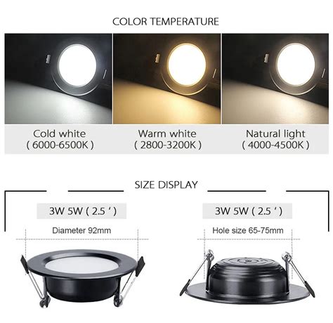 10 Pcs Led Downlight Waterproof Black Color 5W 7W 9W 12W 15W Spot Light