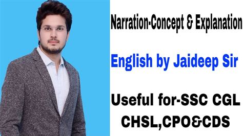 LIVE Narration Concept Explanation English By Jaideep Sir SSC