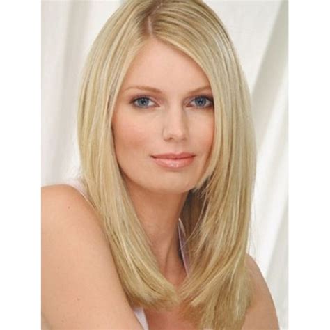 Blonde Long Straight Lace Front Human Hair Wigs Wig Dresden D4 JJB154