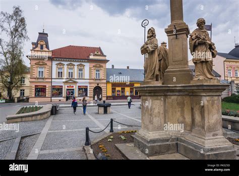 Column With Grievous Virgin Mary On The Masaryk Square In Vizovice