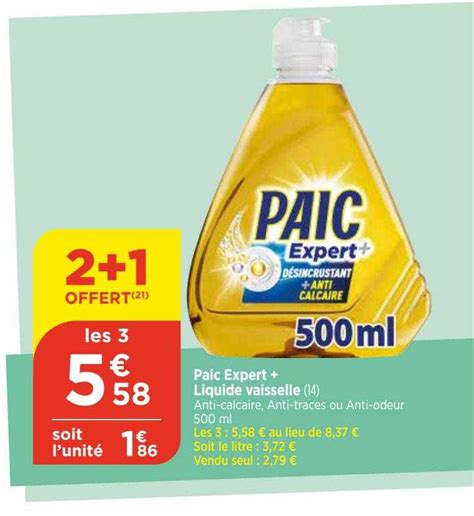 Promo Paic Expert Liquide Vaisselle Chez Bi1 ICatalogue Fr