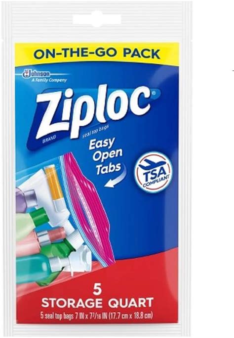 Lot Of 20 Ziploc Quart Size Top Seal Bags On The Go Tsa Compliant Amazon Ca Home