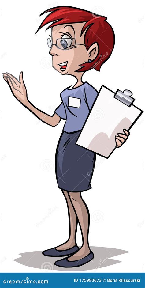 Office Worker Woman Cartoon Character. Stock Vector - Illustration of ...