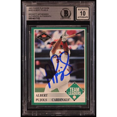 Albert Pujols Signed 2001 Fleer Platinum 435 TL RC BGS Autograph