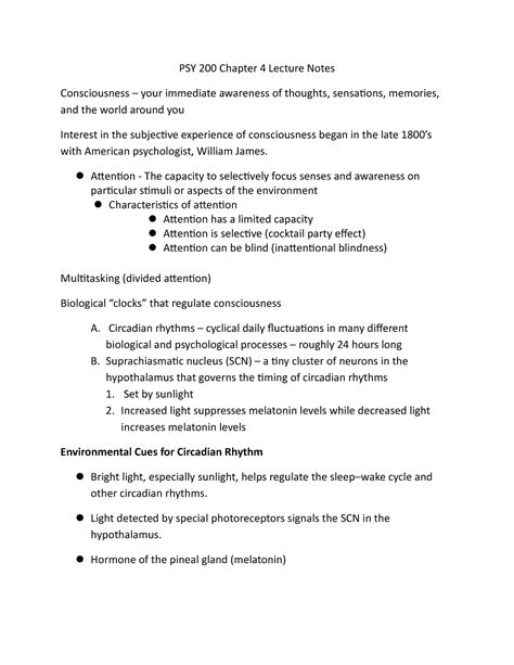 PSY 200 Chapter 4 Lecture Notes Revised 1 1 1 1 PSY 200