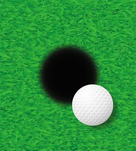 Premium Vector Golf Ball On The Green Grass Vector Illustration