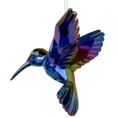 Iridescent Hummingbird Ornament-Purple | The Music Box Company