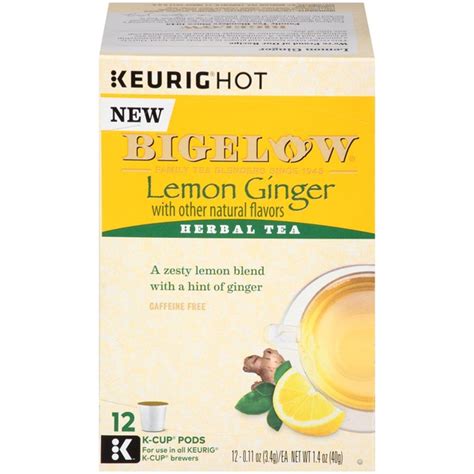 Bigelow Lemon Ginger Herbal Tea 011 Oz Instacart