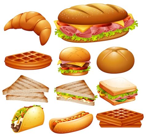 Premium Vector Set Of Various Foods